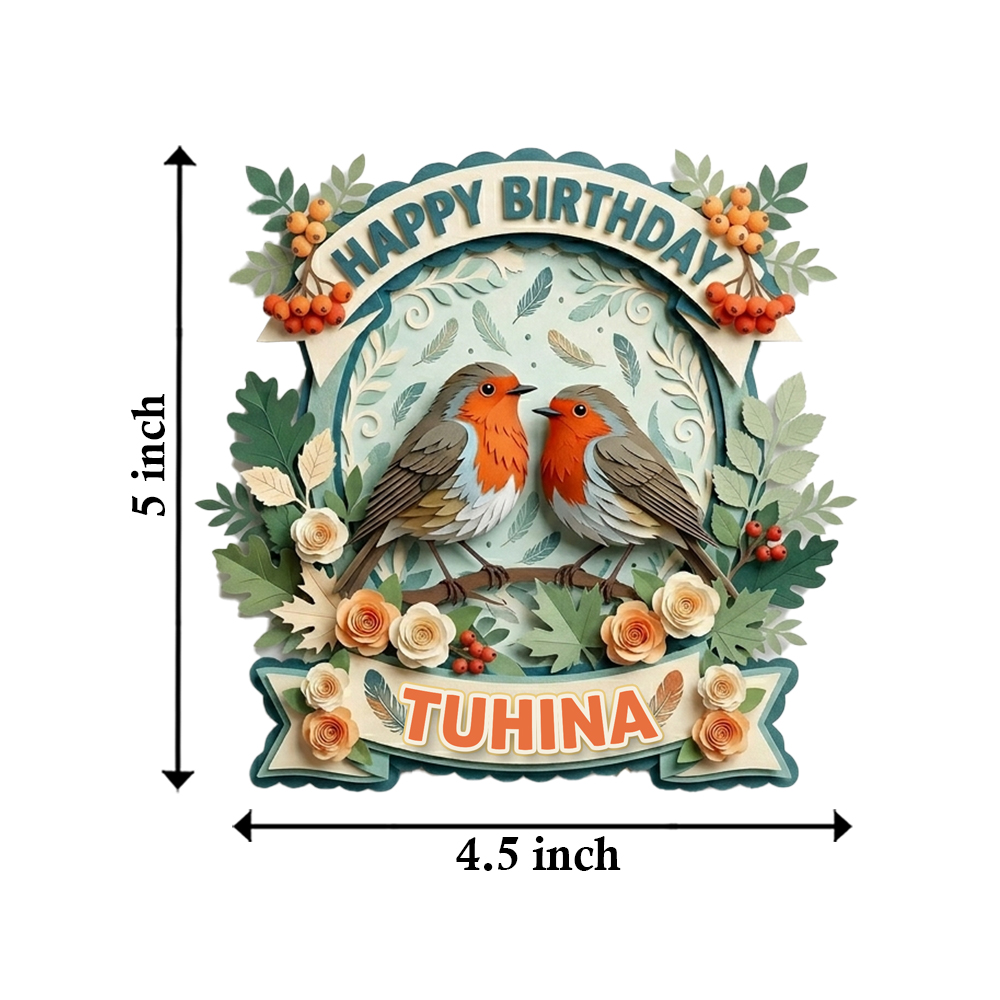 Bird Theme Customized Cake Topper | Jungle | Animal Birthday Decoration - Image 2