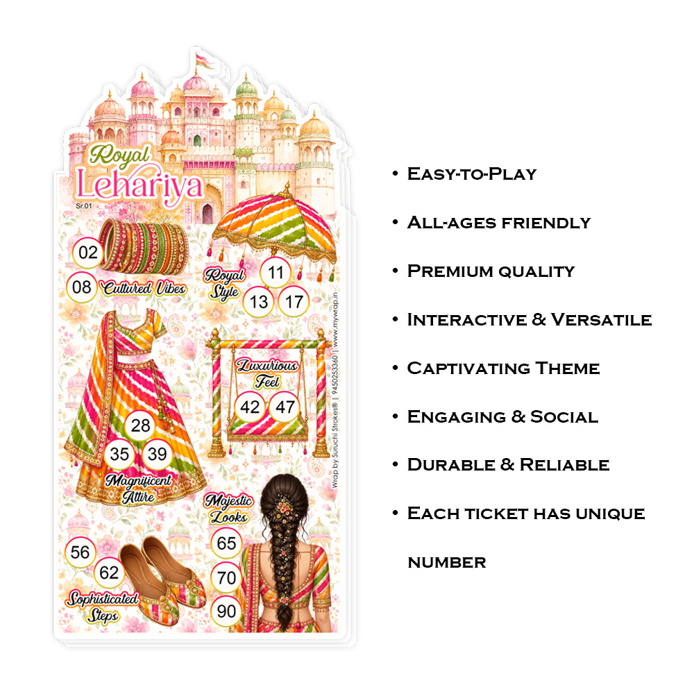 Lehariya Theme Tambola | Teej | Karwachauth Kitty Party Housie Game - Image 3