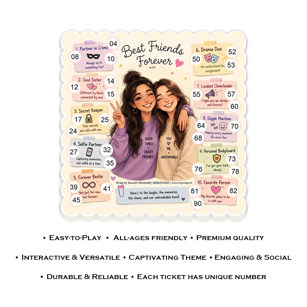Friendship Tambola Tickets | Best Friend Forever Theme Party Game - Image 3